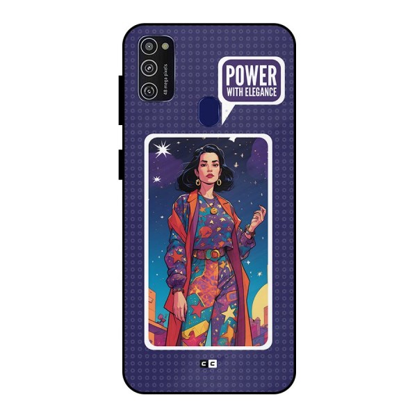 Power With Elegance Metal Back Case for Galaxy M21