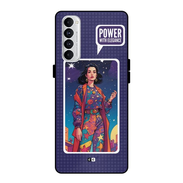 Power With Elegance Metal Back Case for Oppo Reno4 Pro