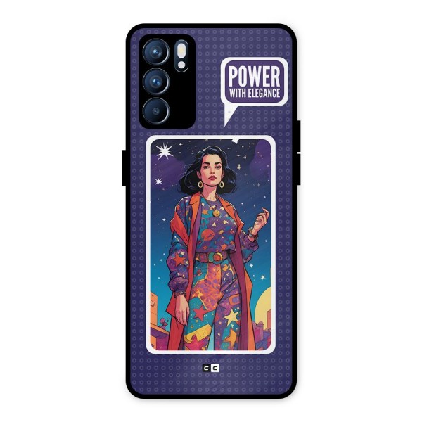 Power With Elegance Metal Back Case for Oppo Reno6 5G