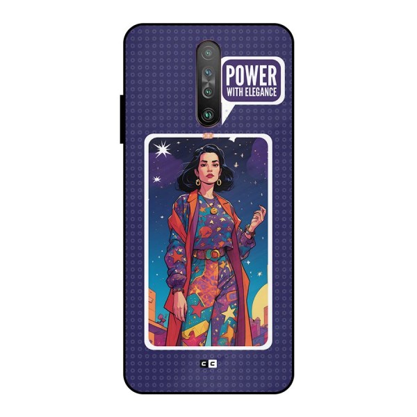 Power With Elegance Metal Back Case for Poco X2