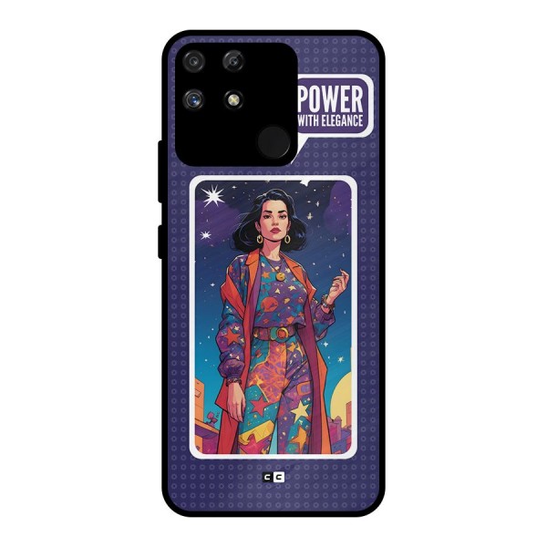 Power With Elegance Metal Back Case for Realme Narzo 50A