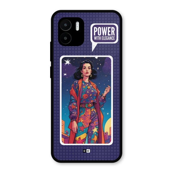 Power With Elegance Metal Back Case for Redmi A2