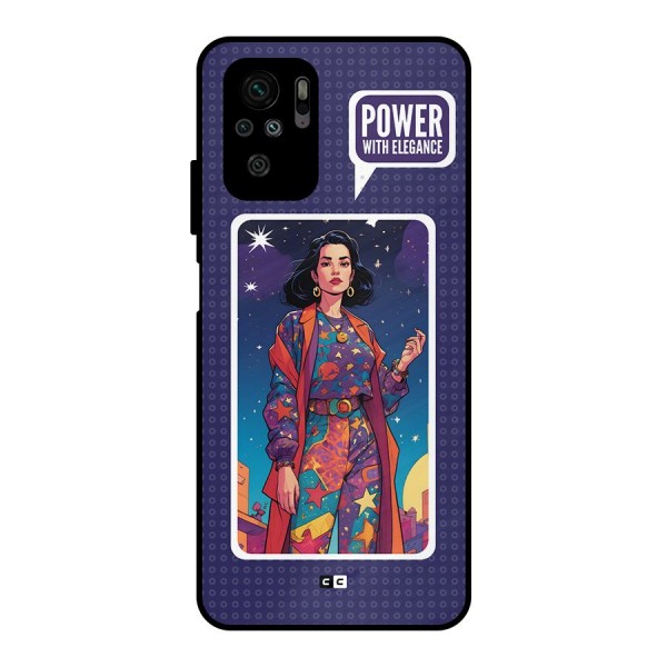 Power With Elegance Metal Back Case for Redmi Note 10