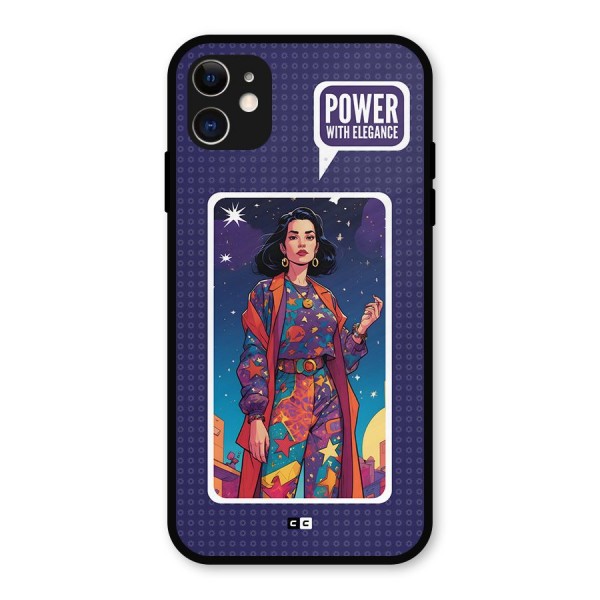 Power With Elegance Metal Back Case for iPhone 11