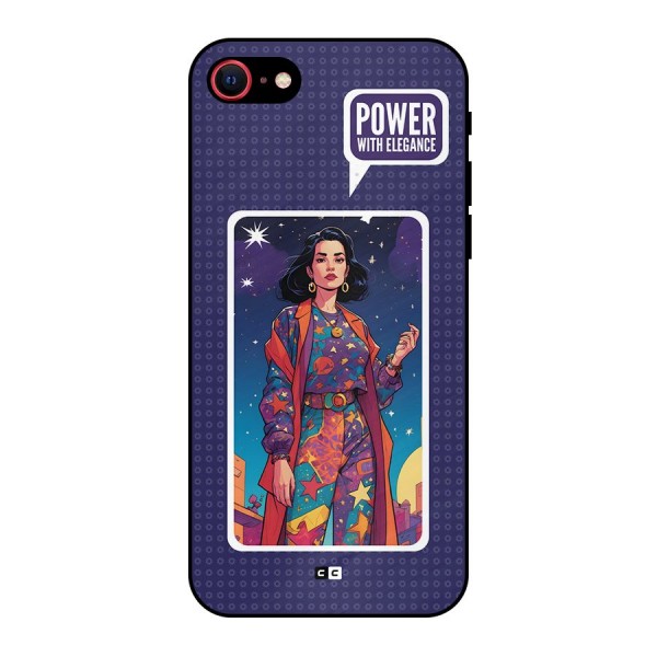 Power With Elegance Metal Back Case for iPhone 8
