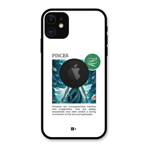 Precious Pisces Glass Back Case for iPhone 11 Logo Cut