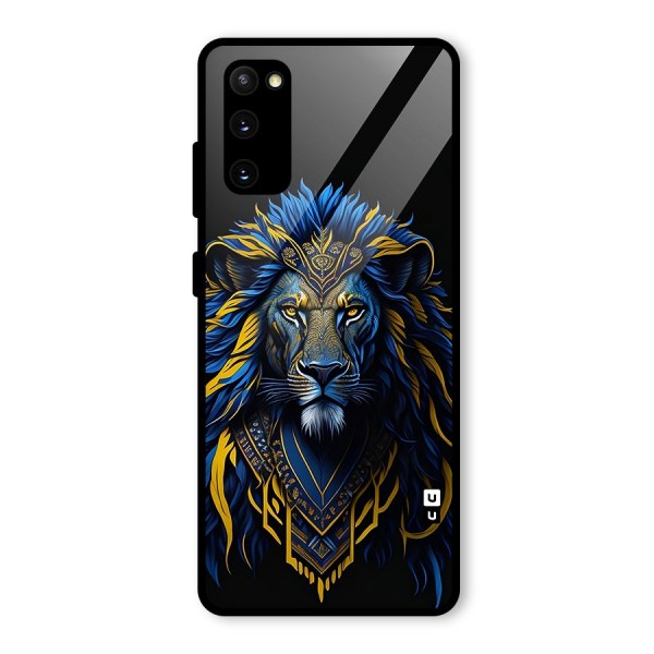 Premium Lion Abstract Portrait Art Glass Back Case for Galaxy S20 FE 5G