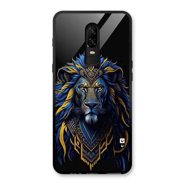 Premium Lion Abstract Portrait Art Glass Back Case for OnePlus 6