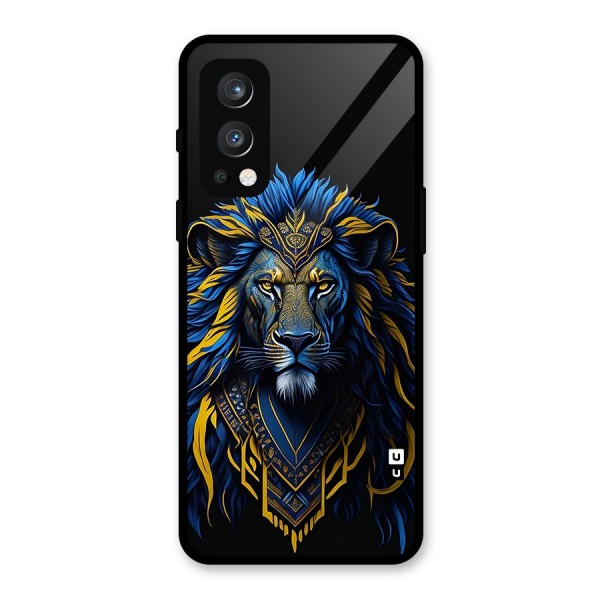 Premium Lion Abstract Portrait Art Glass Back Case for OnePlus Nord 2 5G