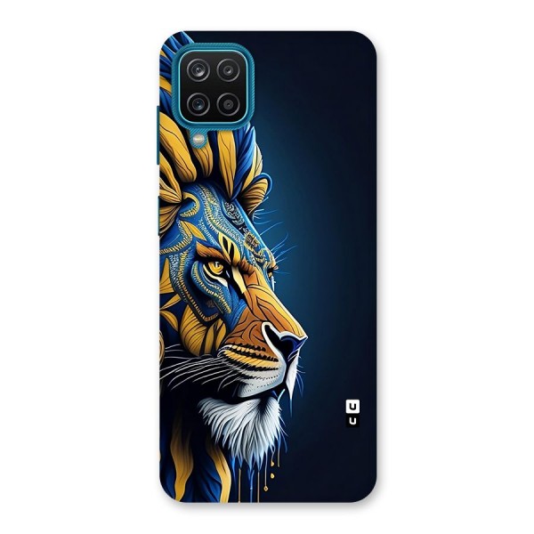 Premium Lion Abstract Side Art Back Case for Galaxy F12