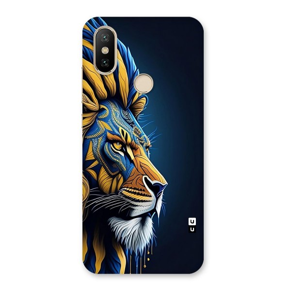 Premium Lion Abstract Side Art Back Case for Mi A2