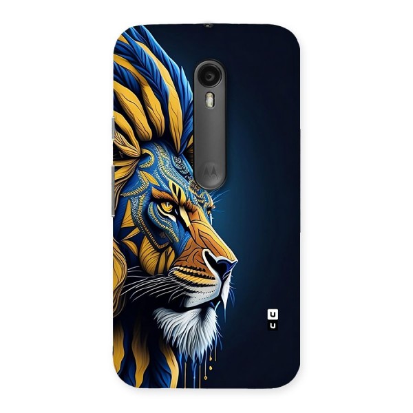 Premium Lion Abstract Side Art Back Case for Moto G3