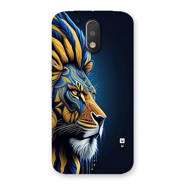 Premium Lion Abstract Side Art Back Case for Moto G4