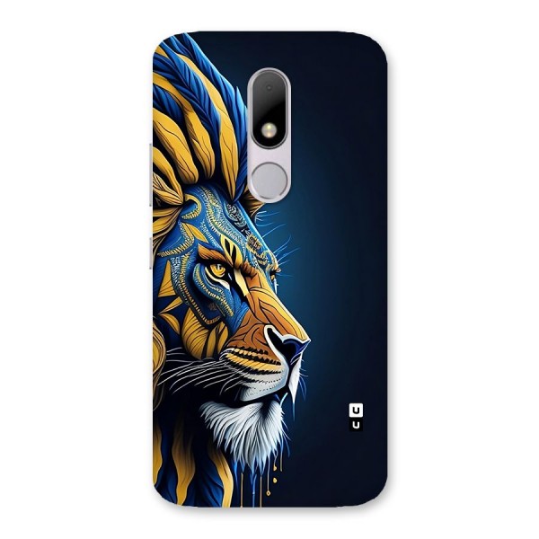 Premium Lion Abstract Side Art Back Case for Moto M