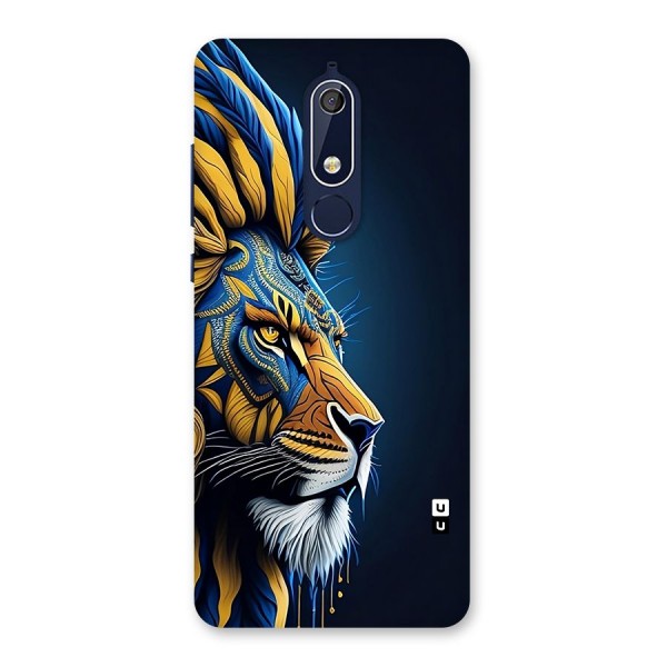 Premium Lion Abstract Side Art Back Case for Nokia 5.1