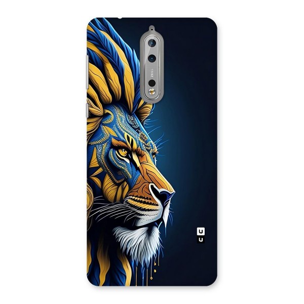 Premium Lion Abstract Side Art Back Case for Nokia 8