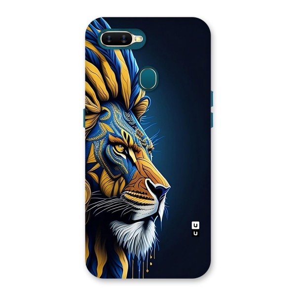 Premium Lion Abstract Side Art Back Case for Oppo A12