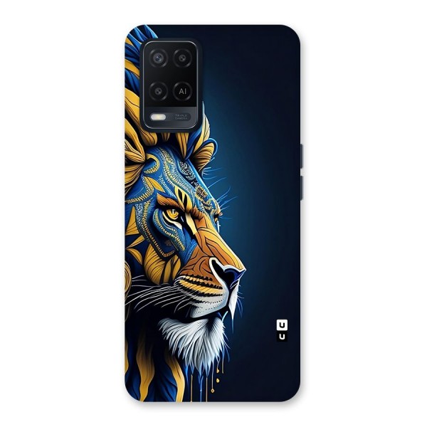 Premium Lion Abstract Side Art Back Case for Oppo A54