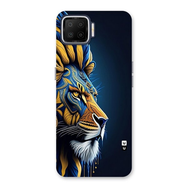 Premium Lion Abstract Side Art Back Case for Oppo F17