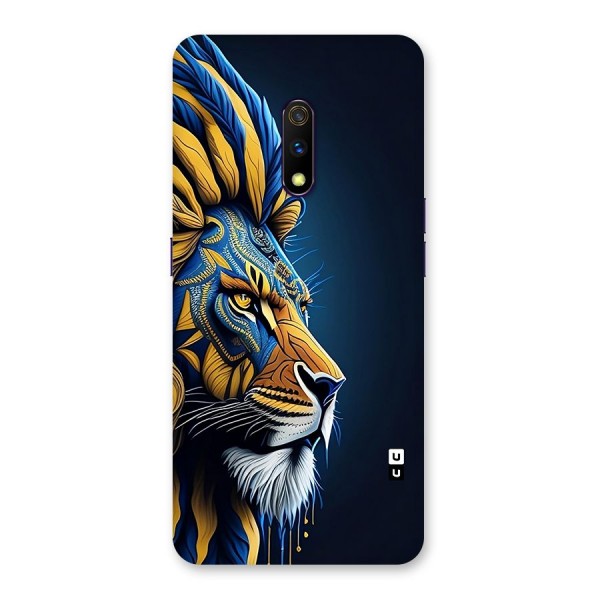 Premium Lion Abstract Side Art Back Case for Realme X