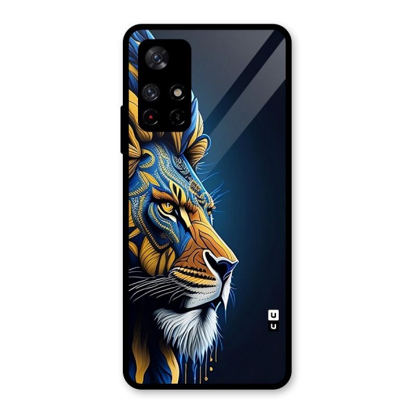 Premium Lion Abstract Side Art Back Case for Redmi Note 11T 5G