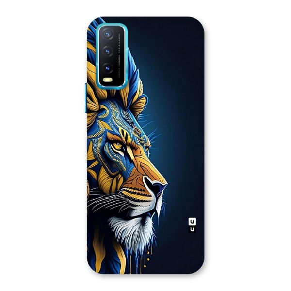 Premium Lion Abstract Side Art Back Case for Vivo Y12s