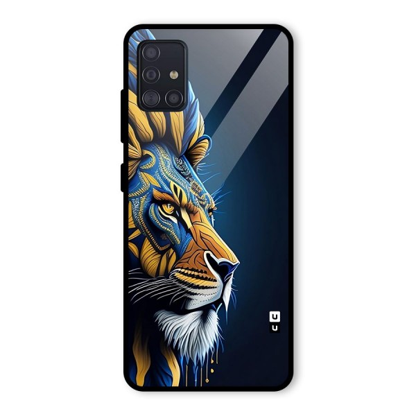 Premium Lion Abstract Side Art Glass Back Case for Galaxy A51
