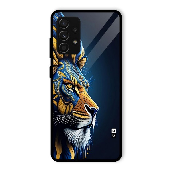Premium Lion Abstract Side Art Glass Back Case for Galaxy A53 5G