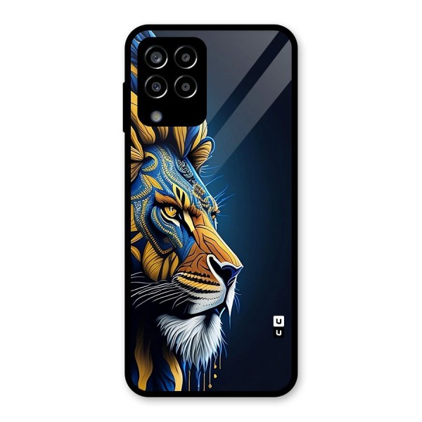 Premium Lion Abstract Side Art Glass Back Case for Galaxy M33