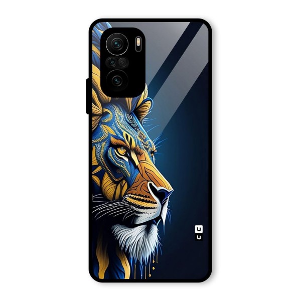 Premium Lion Abstract Side Art Glass Back Case for Mi 11x