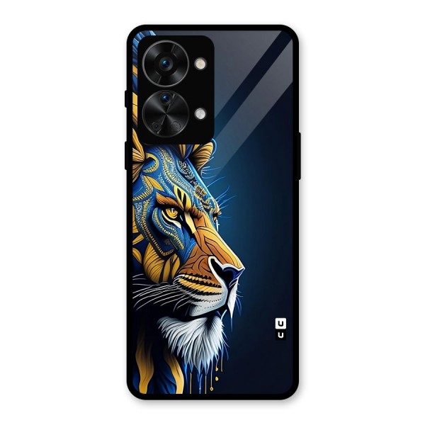 Premium Lion Abstract Side Art Glass Back Case for OnePlus Nord 2T