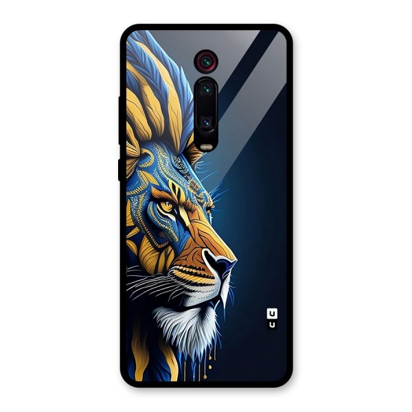 Premium Lion Abstract Side Art Glass Back Case for Redmi K20