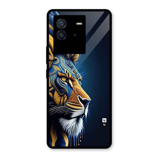 Premium Lion Abstract Side Art Glass Back Case for Vivo iQOO Neo 6 5G