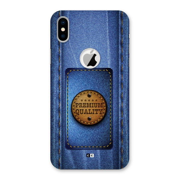 Premium Quality Denim Back Case for iPhone XS Logo Cut