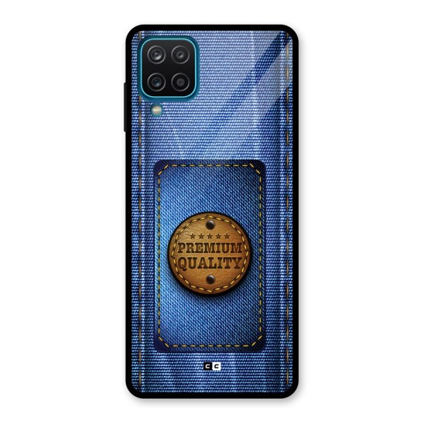 Premium Quality Denim Glass Back Case for Galaxy A12