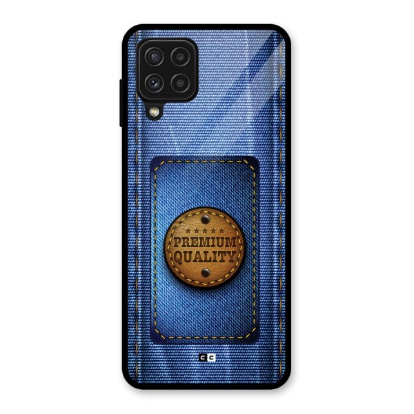 Premium Quality Denim Glass Back Case for Galaxy A22 4G