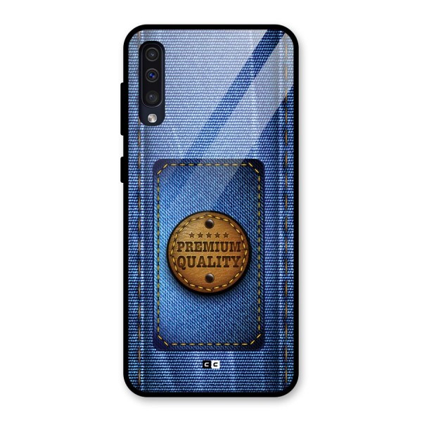 Premium Quality Denim Glass Back Case for Galaxy A50