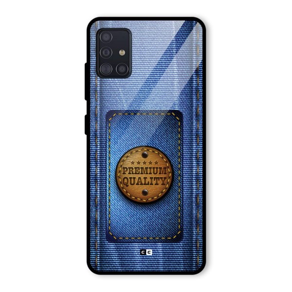 Premium Quality Denim Glass Back Case for Galaxy A51