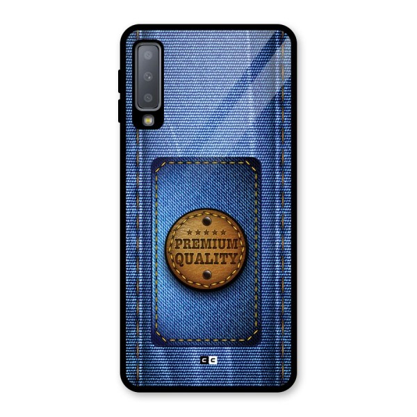 Premium Quality Denim Glass Back Case for Galaxy A7 (2018)