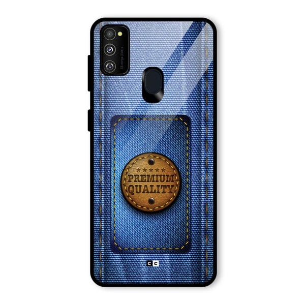 Premium Quality Denim Glass Back Case for Galaxy M21