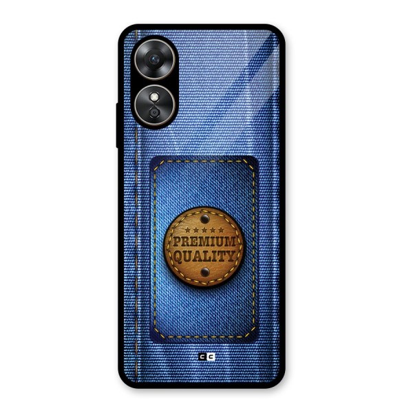 Premium Quality Denim Glass Back Case for Oppo A17