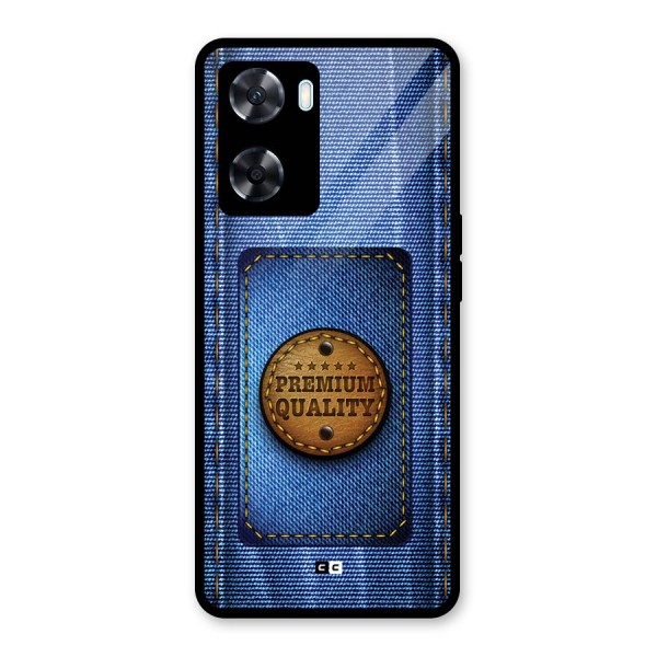 Premium Quality Denim Glass Back Case for Oppo A77s