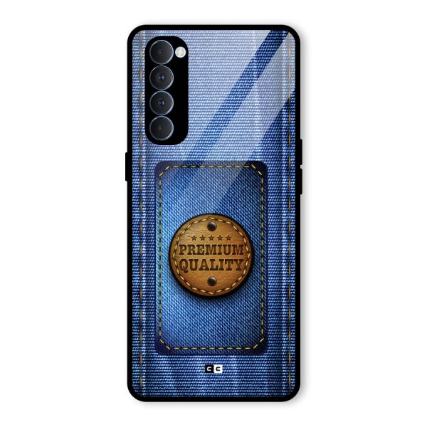 Premium Quality Denim Glass Back Case for Oppo Reno4 Pro