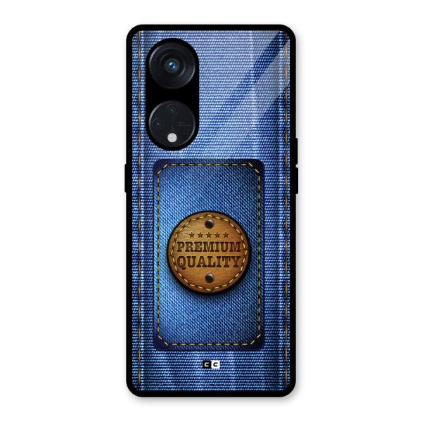 Premium Quality Denim Glass Back Case for Reno8 T 5G