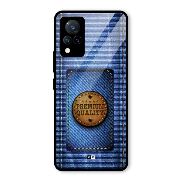 Premium Quality Denim Glass Back Case for Vivo V21 5G