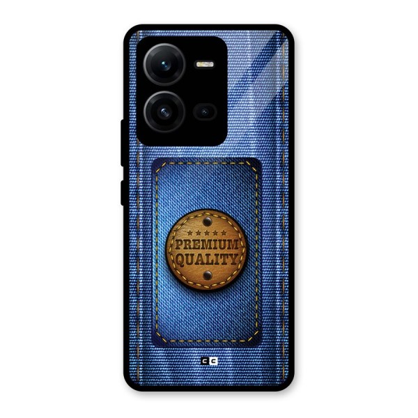 Premium Quality Denim Glass Back Case for Vivo V25