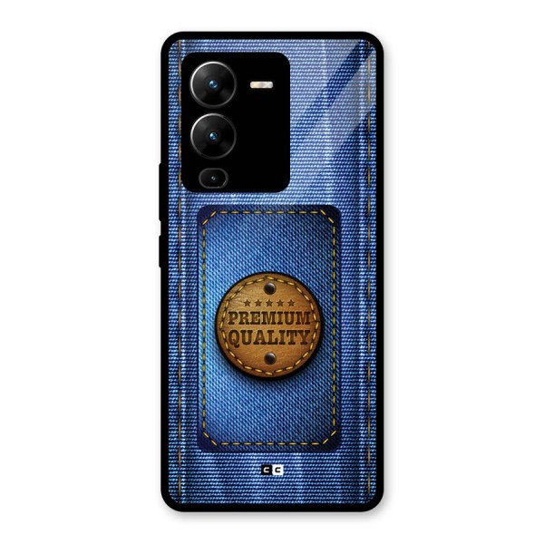 Premium Quality Denim Glass Back Case for Vivo V25 Pro