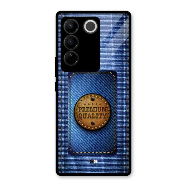 Premium Quality Denim Glass Back Case for Vivo V27 Pro