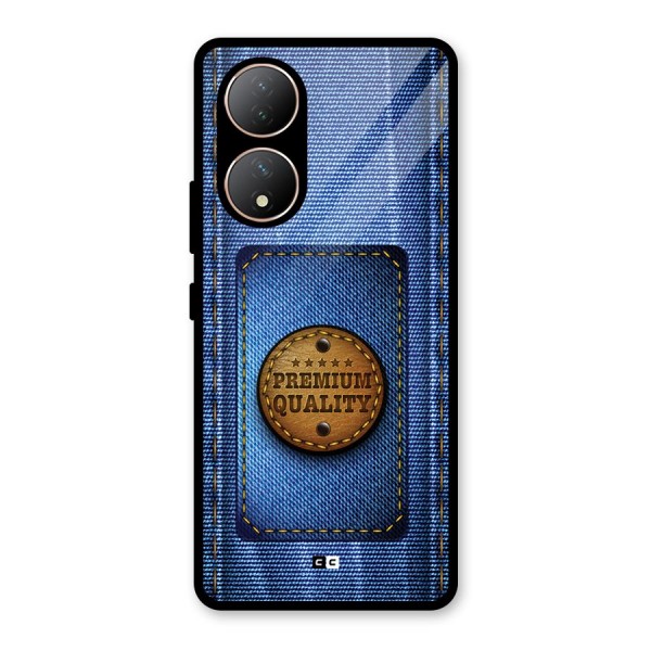 Premium Quality Denim Glass Back Case for Vivo Y100A