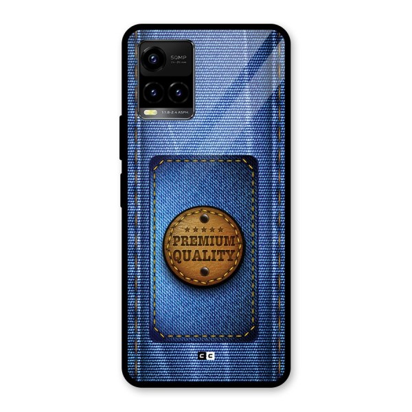 Premium Quality Denim Glass Back Case for Vivo Y21A